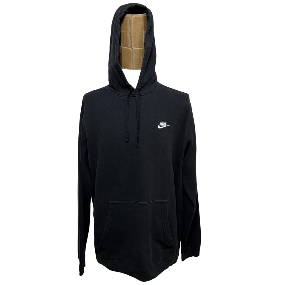 Nike Hoodie Mens XXL Tall Black Sportswear Club Fleece Pullover Sweatshirt